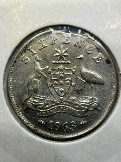 1963 Sixpence Error Coin - Ragged Clip Rim Bite - EF Silver Elizabeth II