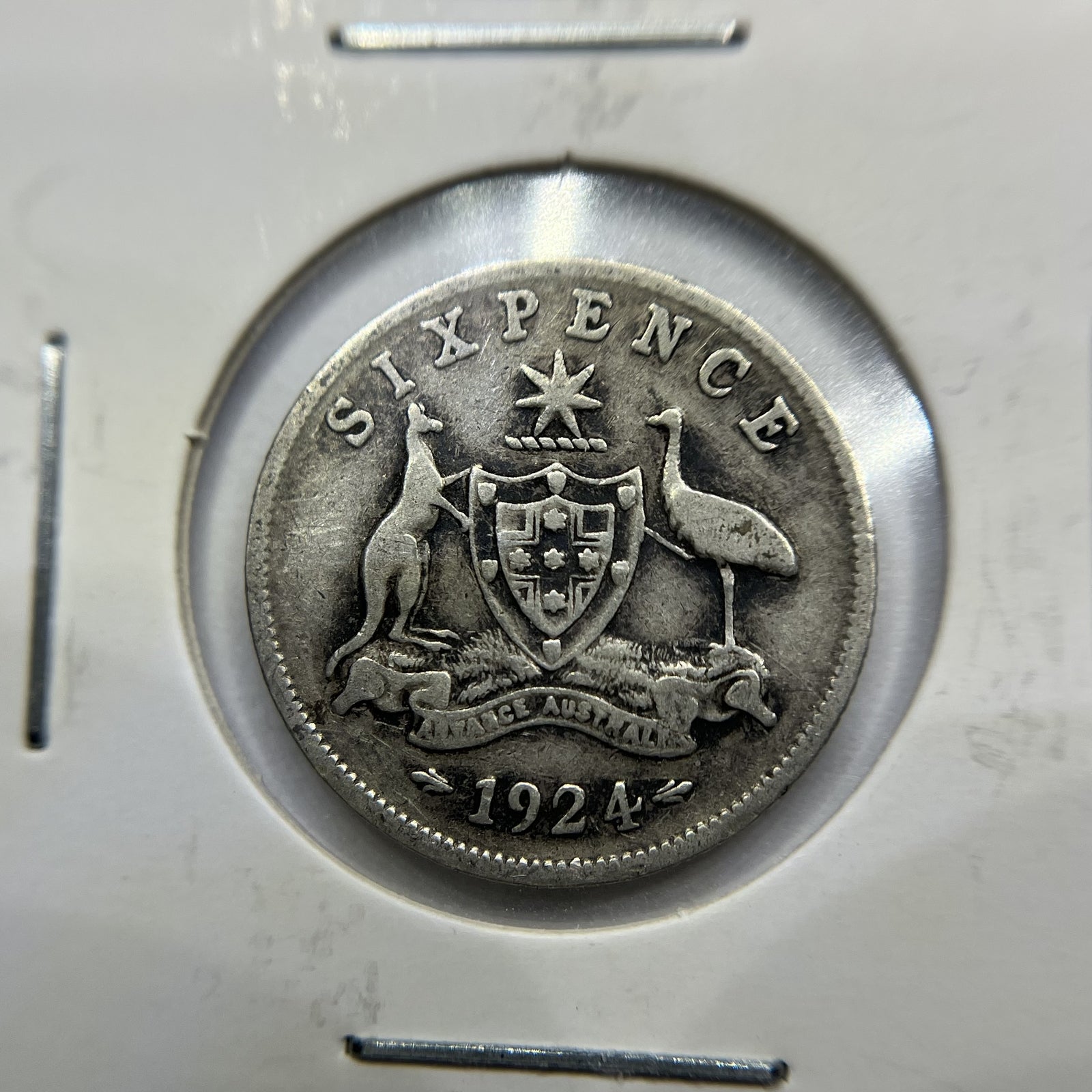 1924 Sixpence Coin - Fine - George V Silver Predecimal Australian
