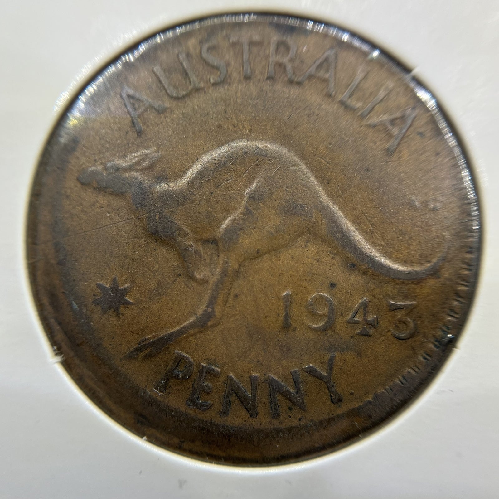 1943 Penny Error Coin - Broadstrike with Lip Fine - George VI Predecimal