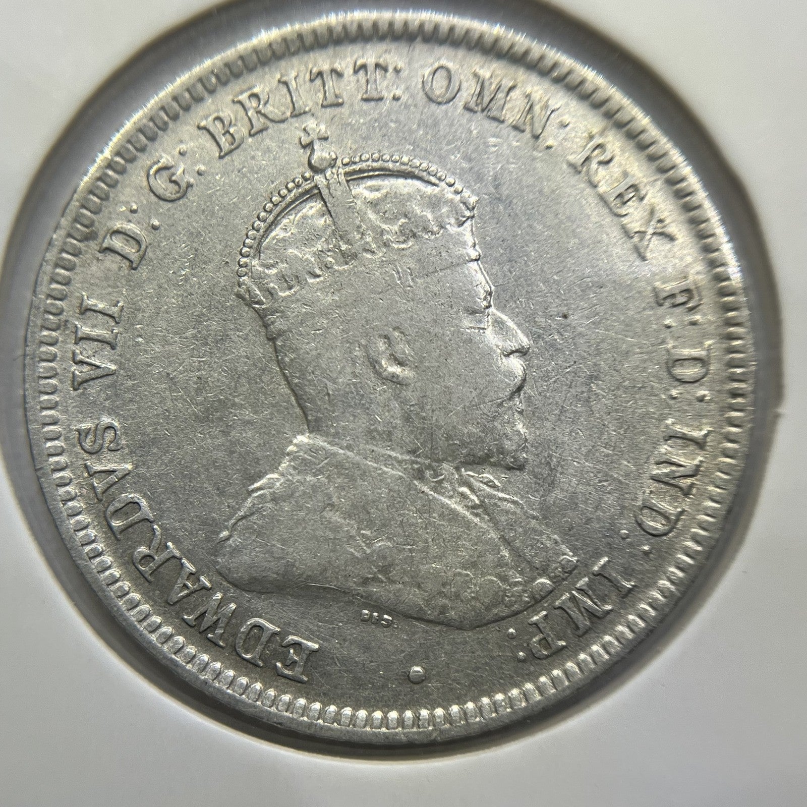 1910 Shilling Coin - Very Fine - Edward VII Silver Predecimal First Year