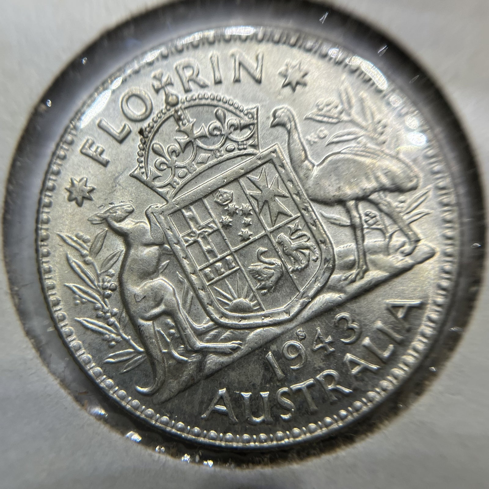 1943 s Florin Coin - good Extremely Fine - George VI Silver Predecimal