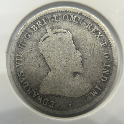 1910 Shilling Coin - Very Good - Edward VII Silver Predecimal First Year Issue