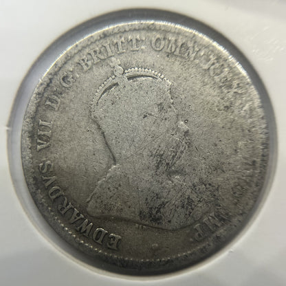 1910 Shilling Coin - Very Good - Edward VII Silver Predecimal First Year Issue