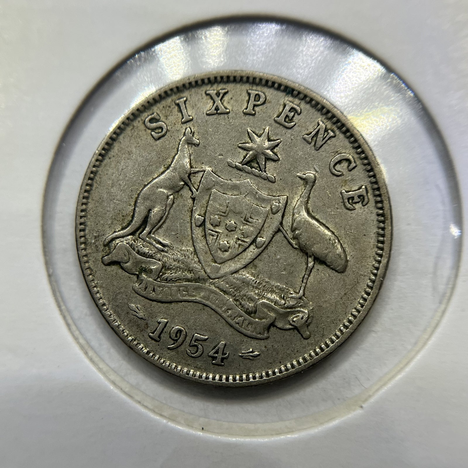 1954 Sixpence Error Coin - Significant Planchet Flaw Error - Most Interesting