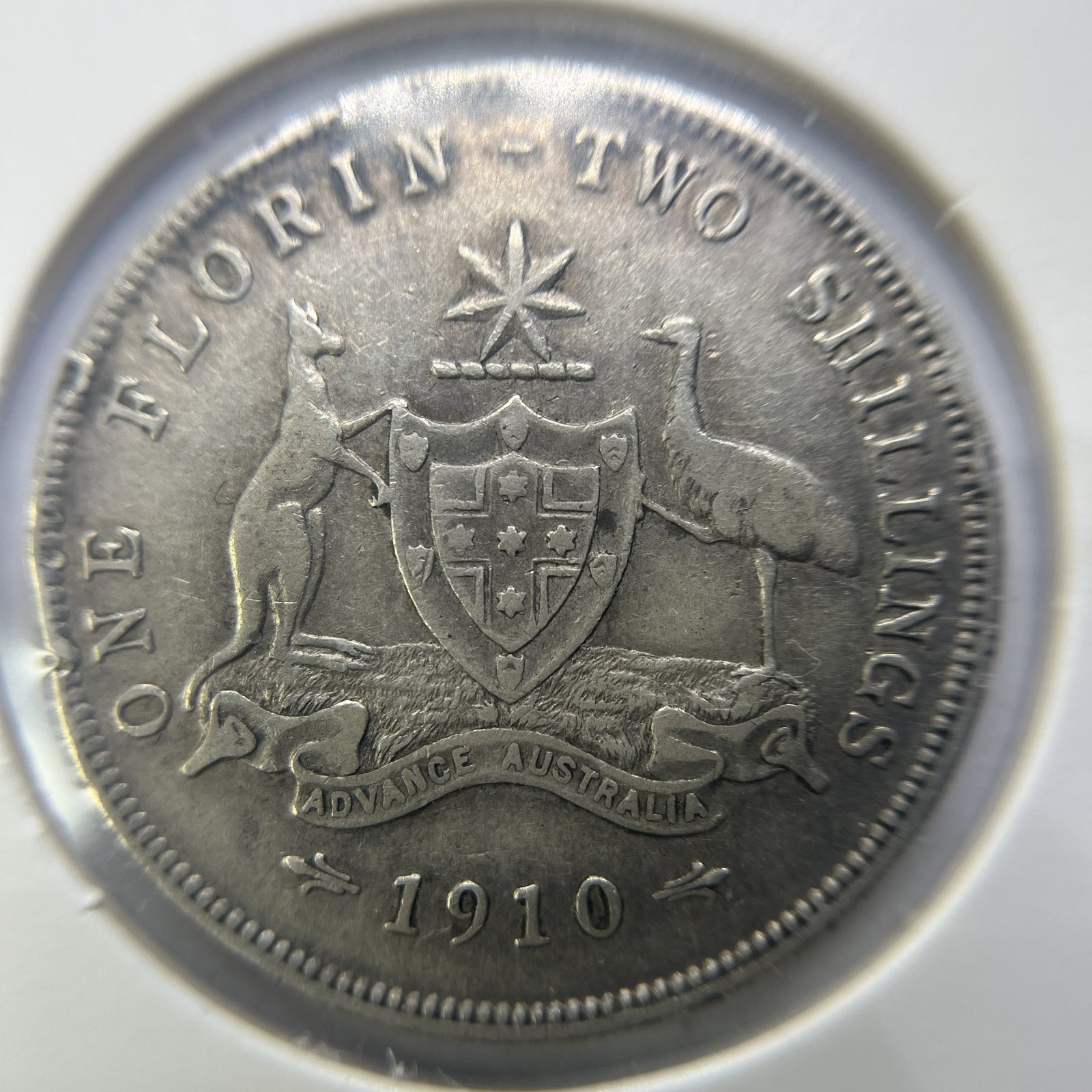 1910 Florin Coin - good Very Fine - Edward VII Silver Predecimal First Year