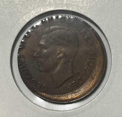 1950 Penny Error Coin - Broadstrike in Extremely Fine Grade - Mis-strike