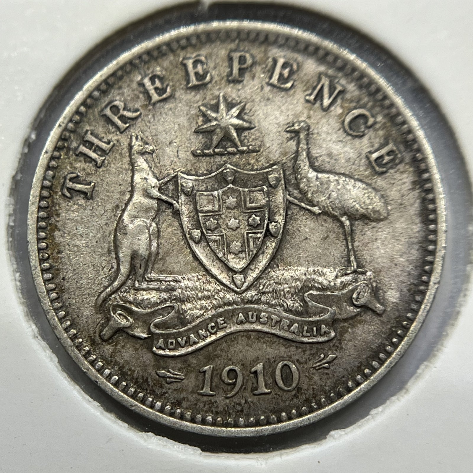 1910 Threepence Coin - almost Extremely Fine - Silver Predecimal Edward II
