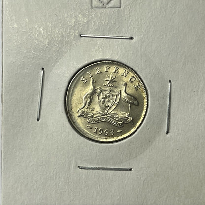 1963 Sixpence Coin - BroadStrike Misstrike Error - Silver Scarce Collar