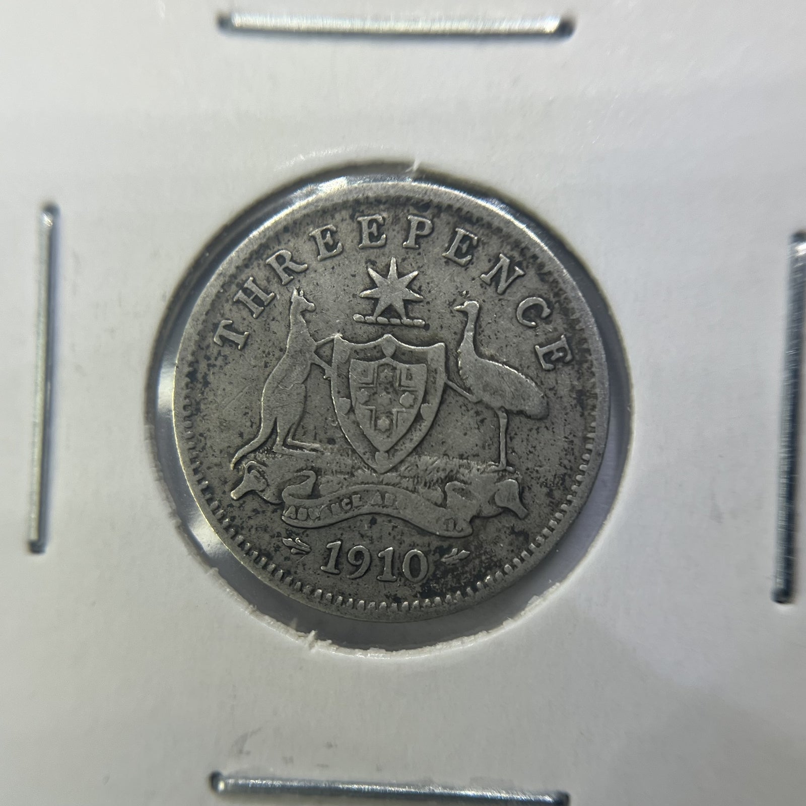 1910 Threepence Coin - Very Fine - Edward VII Silver Predecimal First Year