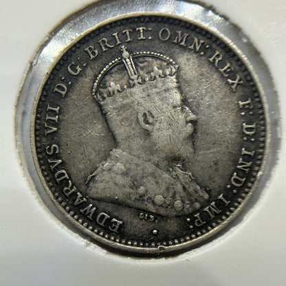 1910 Threepence Coin - good Very Fine - Silver Predecimal Edward VII
