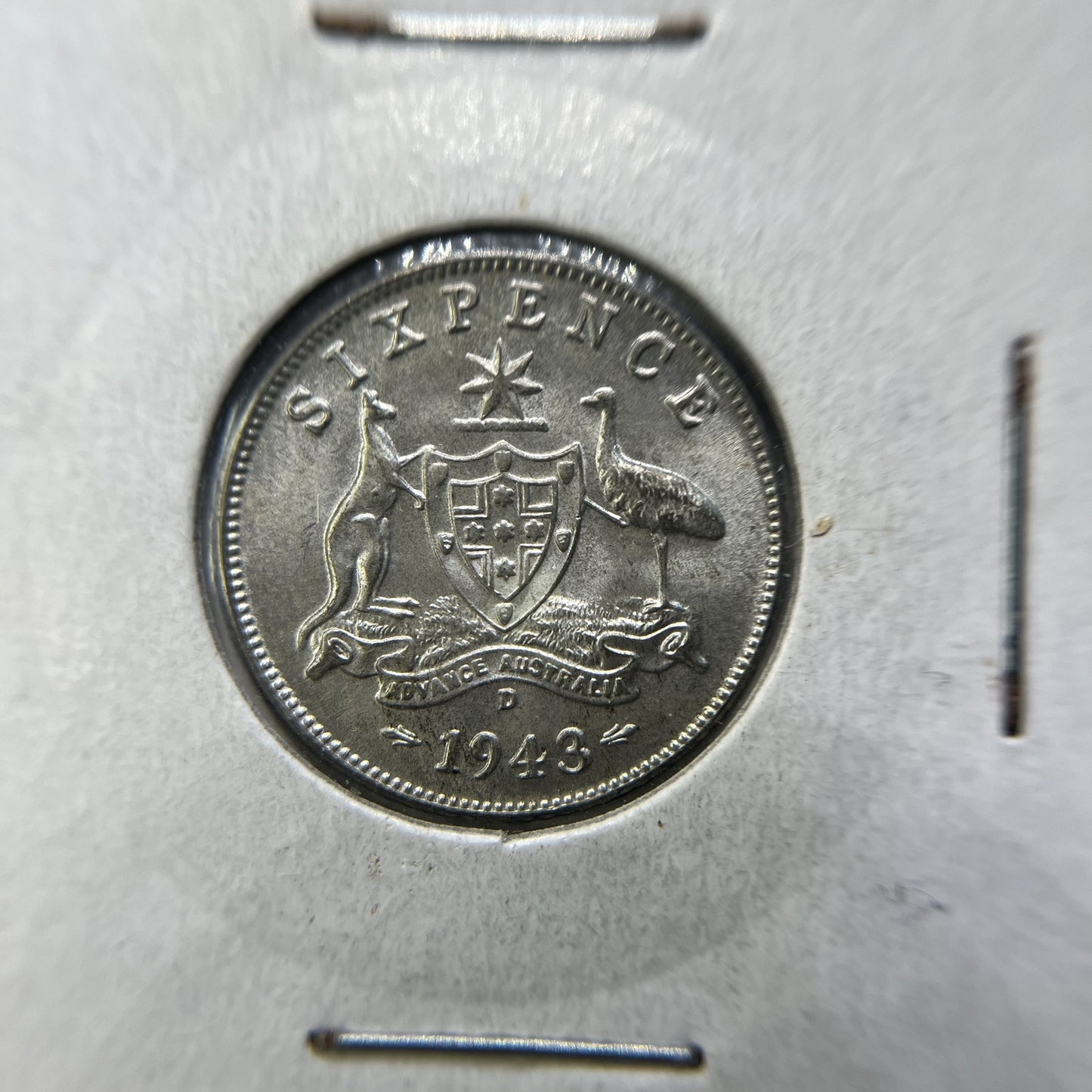 1943 d Sixpence Coin - Choice Uncirculated Lustre - George VI Silver Predecimal