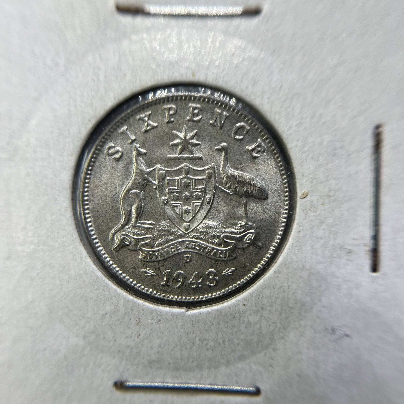 1943 d Sixpence Coin - Choice Uncirculated Lustre - George VI Silver Predecimal