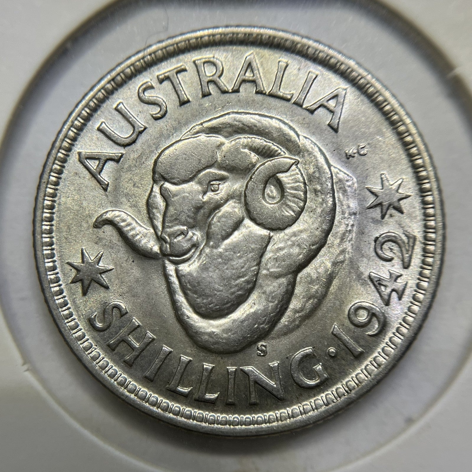 1942 s Shilling Coin - good Very Fine - George VI Silver Predecimal