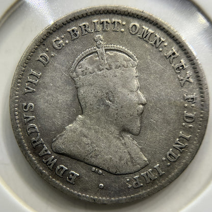 1910 Sixpence Coin - almost Very Fine - Silver Edward VII