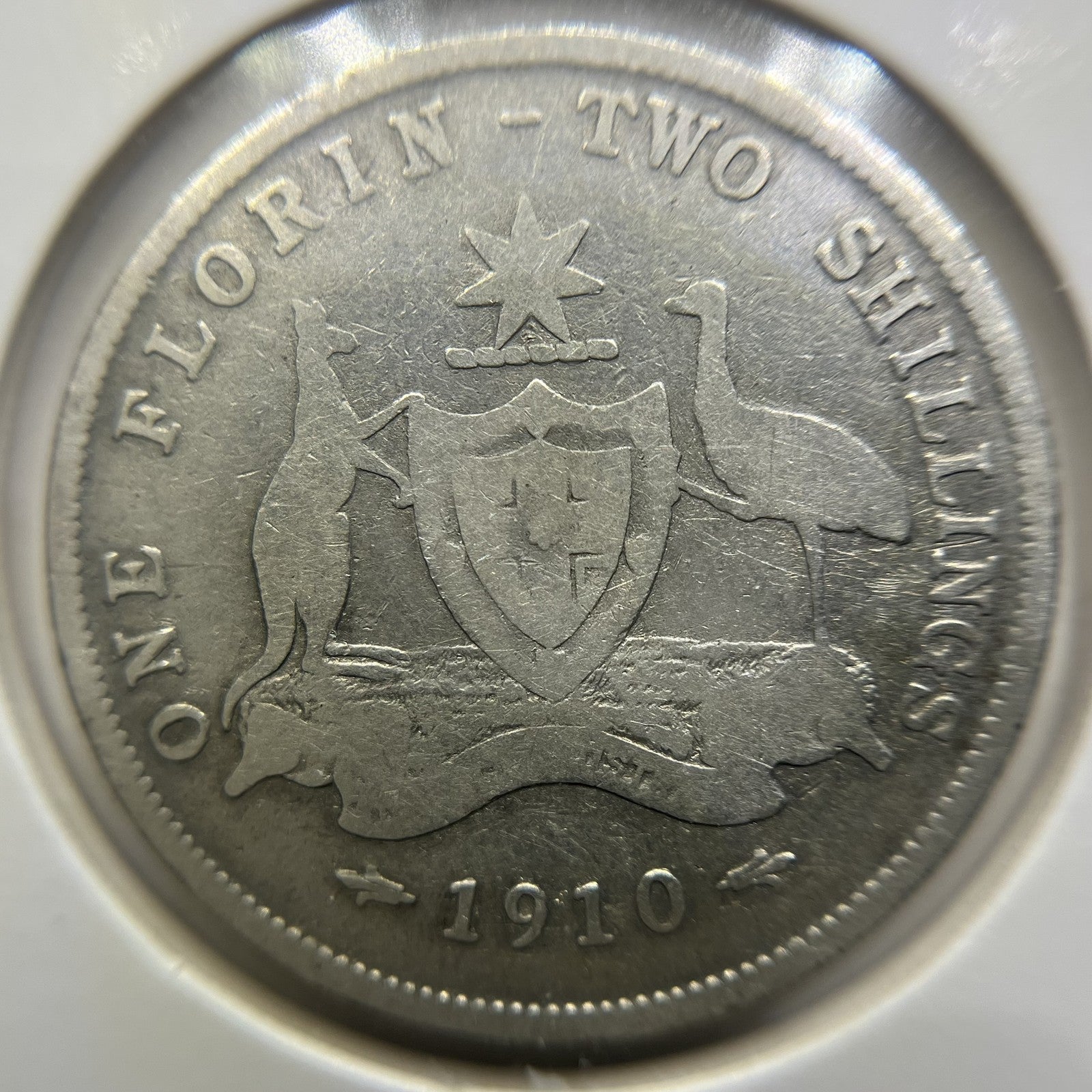 1910 Florin Coin - Very Good - Edward VII Silver Predecimal First Year
