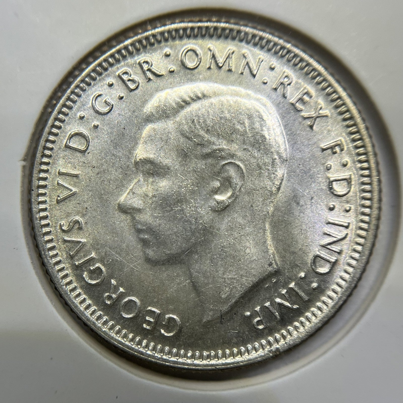 1942 Shilling Coin - Uncirculated - George VI Silver Predecimal