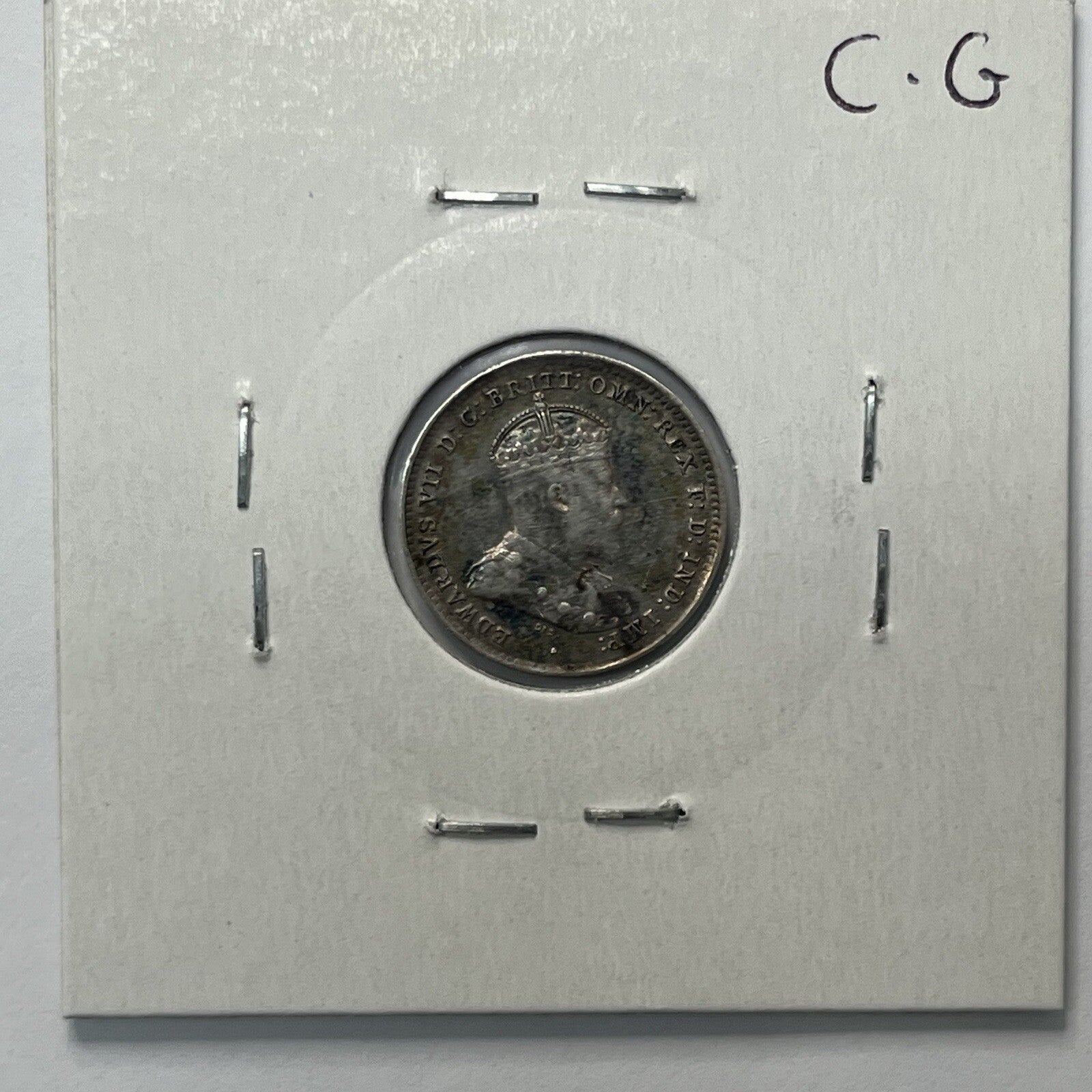 1910 Threepence Coin - almost Extremely Fine aEF - Predecimal Toned Edward II