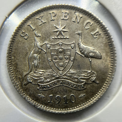 1910 Sixpence Coin - Extremely Fine - Silver Predecimal Edward VII