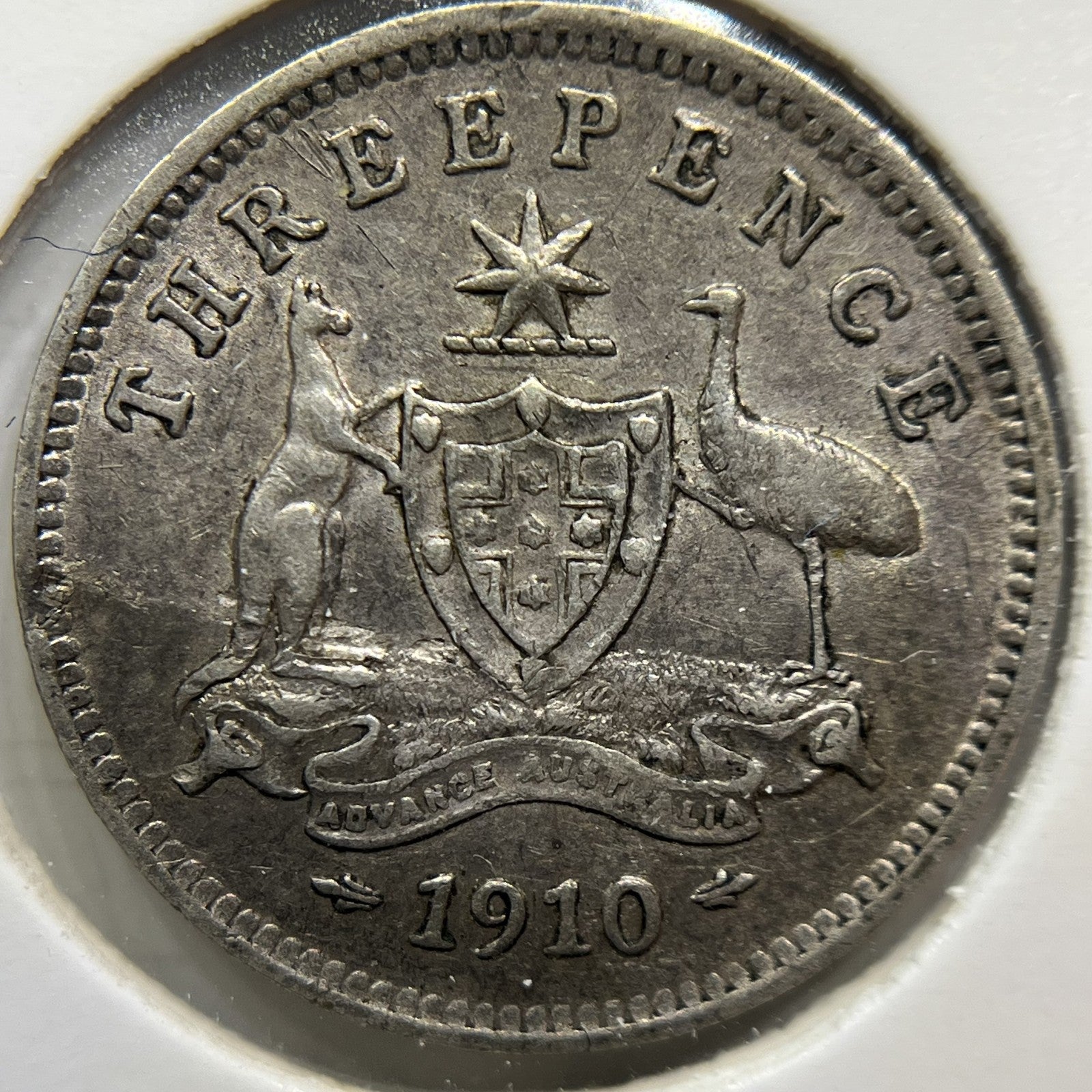 1910 Threepence Coin - Very Fine - Silver Edward VI First Year of Issue