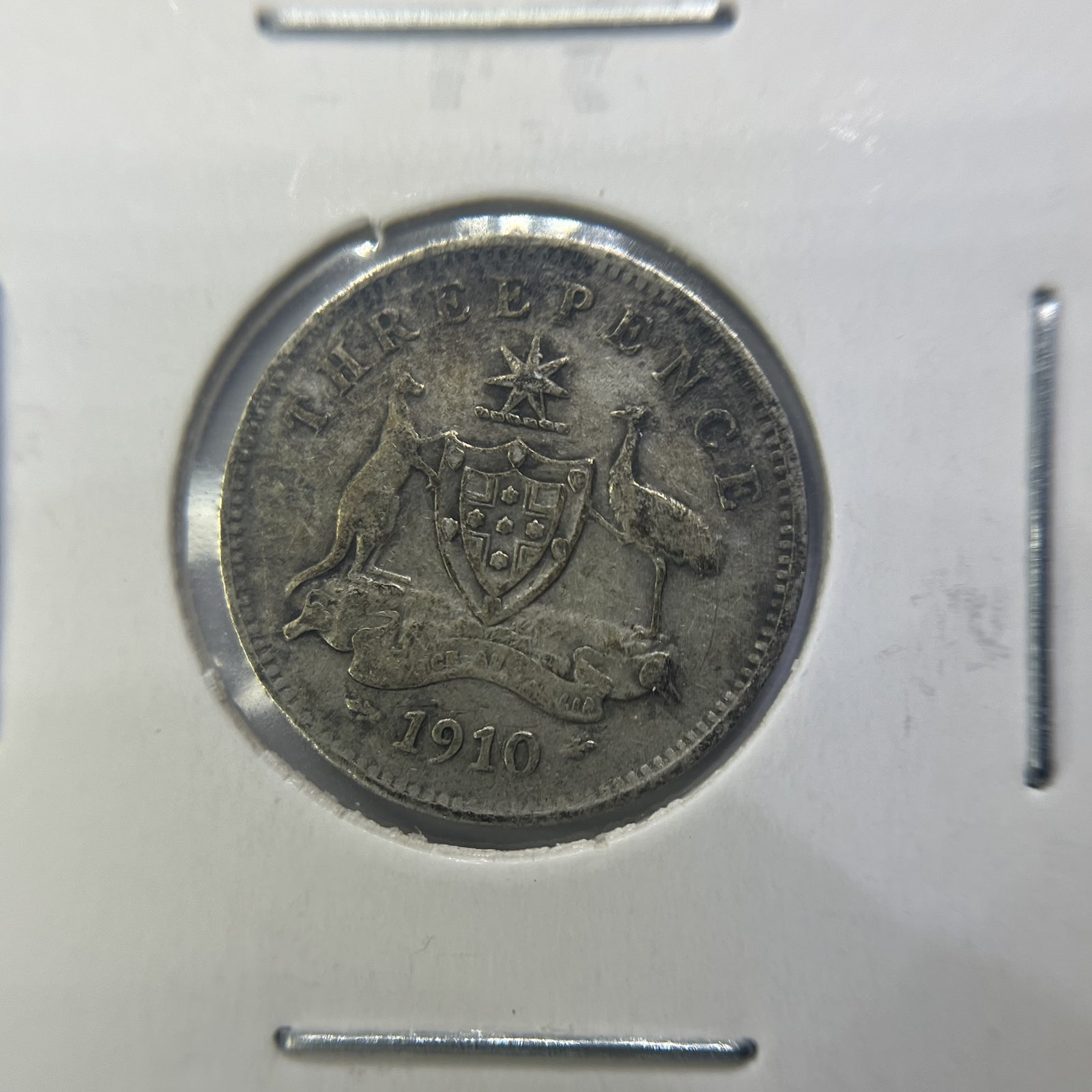 1910 Threepence Coin - Very Fine - Edward VII Silver Predecimal First Year