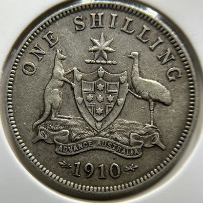 1910 Shilling Coin - good Very Fine - Silver Edward VII