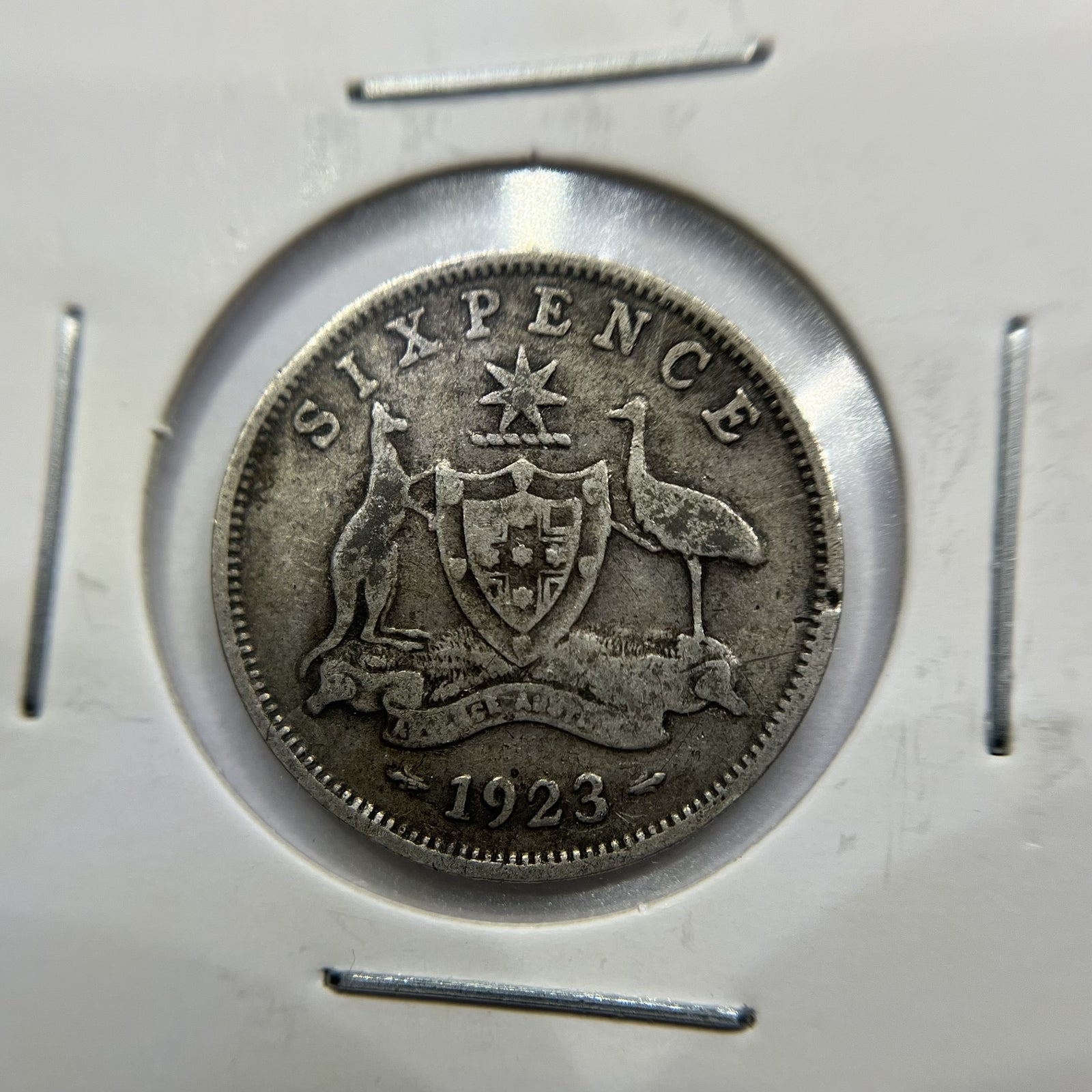1923 Sixpence Coin - Very Good - George V Silver Predecimal Australian