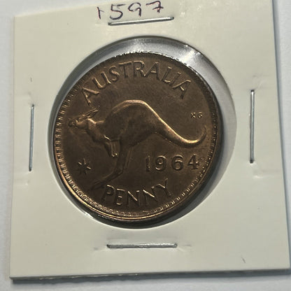 1964 Penny Coin - Struck Out of Collar Misstrike Error Lip - Scarce Predecimal