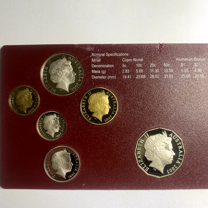 2005 One 1 Dollar Coin - Ex Proof Set - Dancing Man Australia