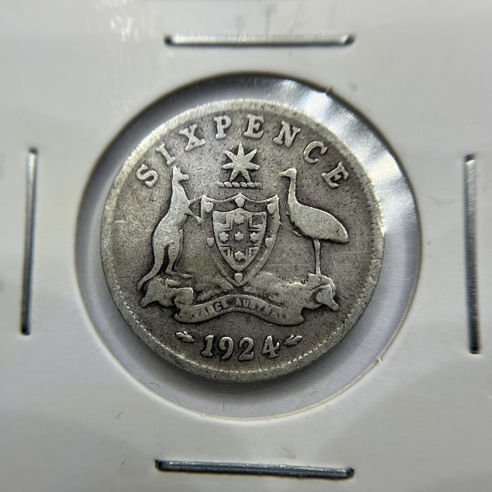 1924 Sixpence Coin - Very Good - George V Silver Predecimal Australian