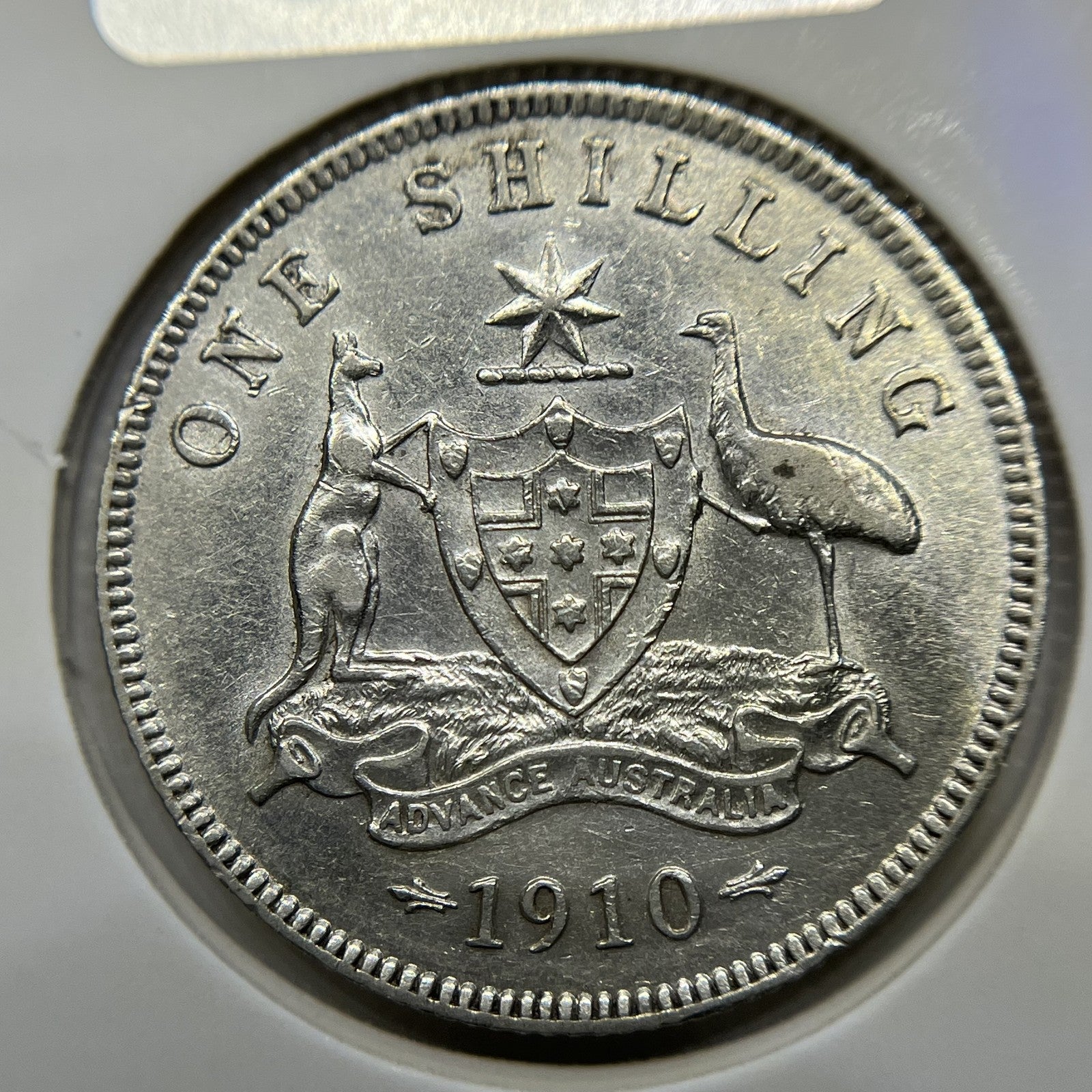 1910 Shilling Coin - Extremely Fine - Edward VII Silver First Year