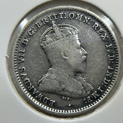 1910 Threepence Coin - good Very Fine - Silver Predecimal Edward VII