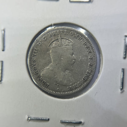 1910 Threepence Coin - Fine - Edward VII Silver Predecimal First Year
