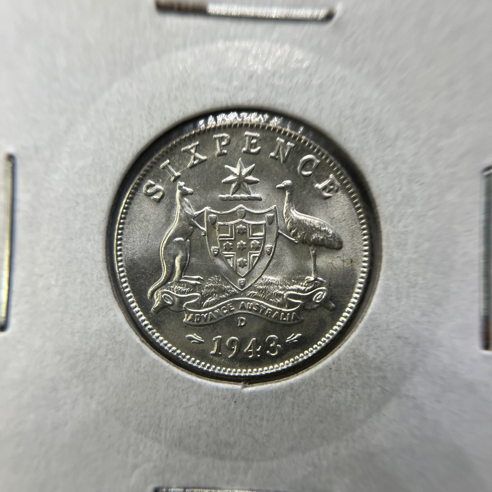 1943 d Sixpence Coin - Choice Uncirculated Lustre - George VI Silver Predecimal