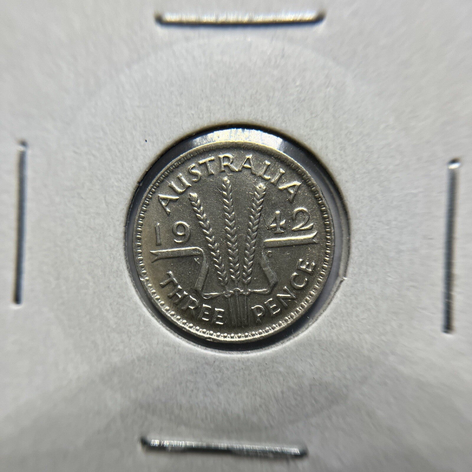 1942 m Threepence Coin - good Very Fine - Key Date Low Mintage George VI