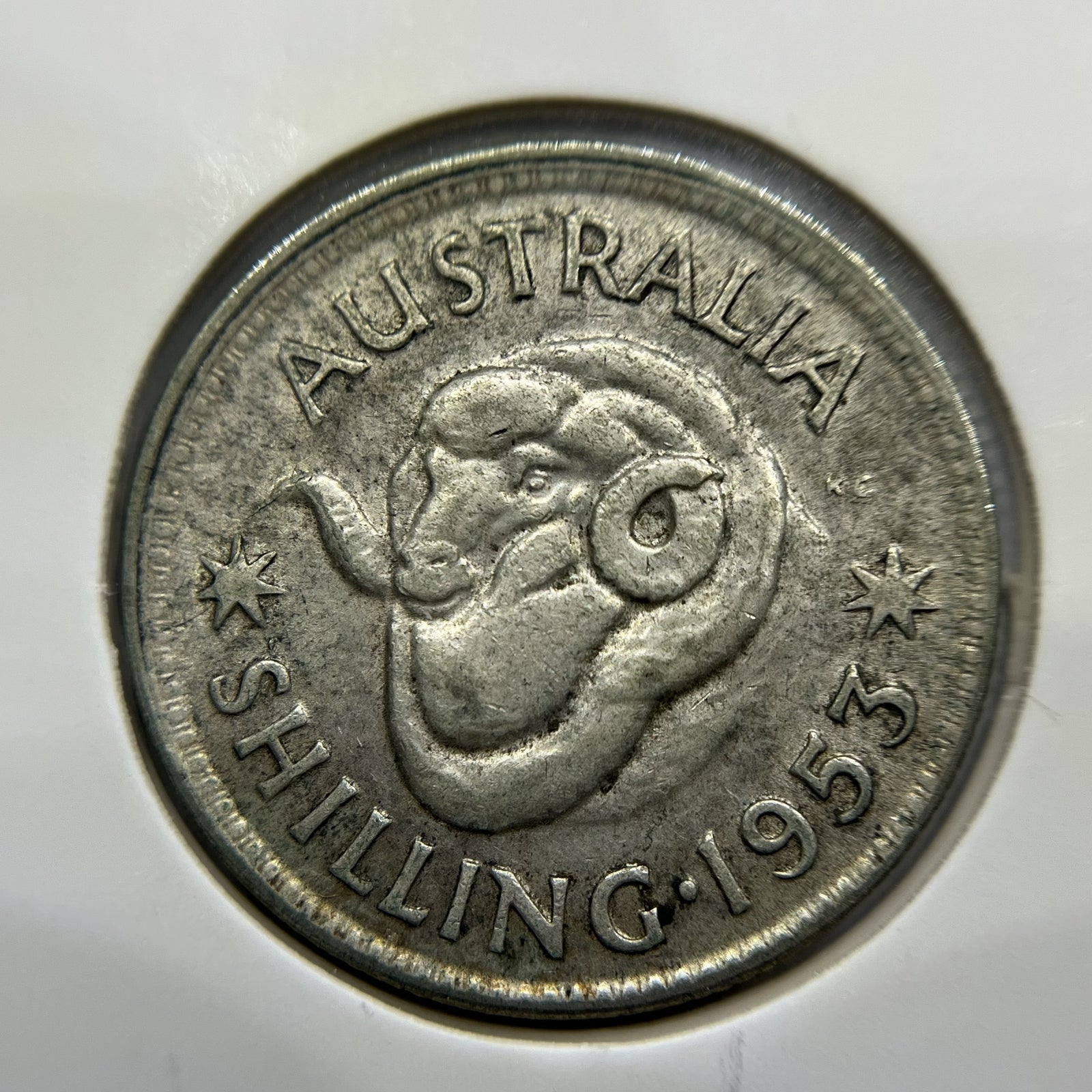 1953 Shilling Error Coin - Struck out of Collar small Lip - Silver Elizabeth II