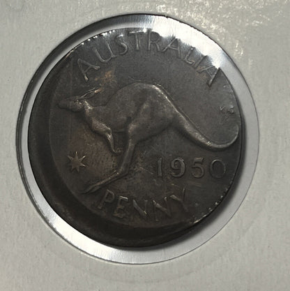 1950 Penny Error Coin - Broadstrike in Extremely Fine Grade - Mis-strike