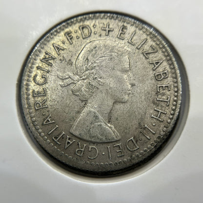 1960 Shilling Error Coin - Struck out of Collar w Lip EF - Silver Elizabeth II