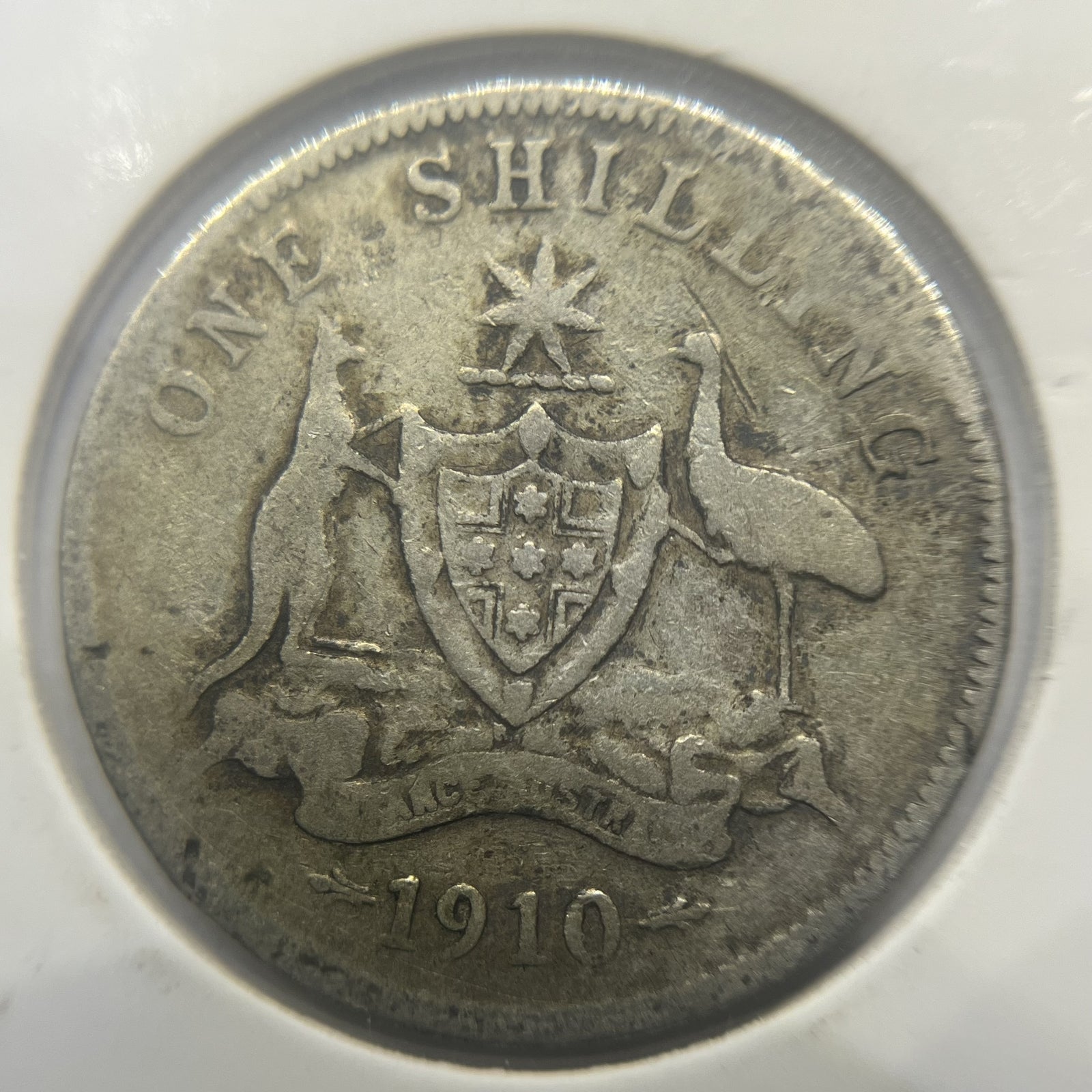 1910 Shilling Coin - Very Good - Edward VII Silver Predecimal First Year Issue