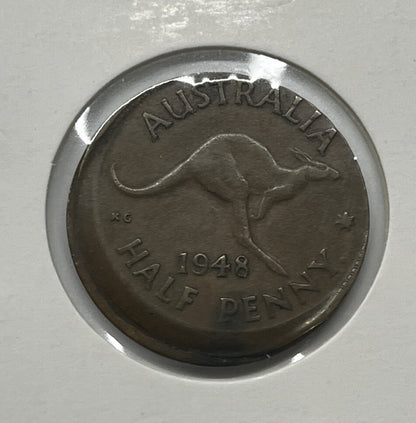 1948 Half-Penny Error Coin - Large Broadstrike With Nice Lip - Mis-strike