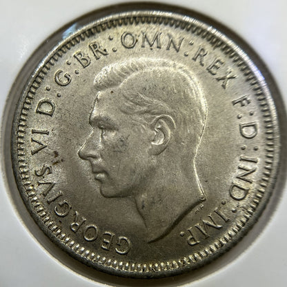 1943 s Shilling Coin - Uncirculated Lustre - George V Silver Predecimal