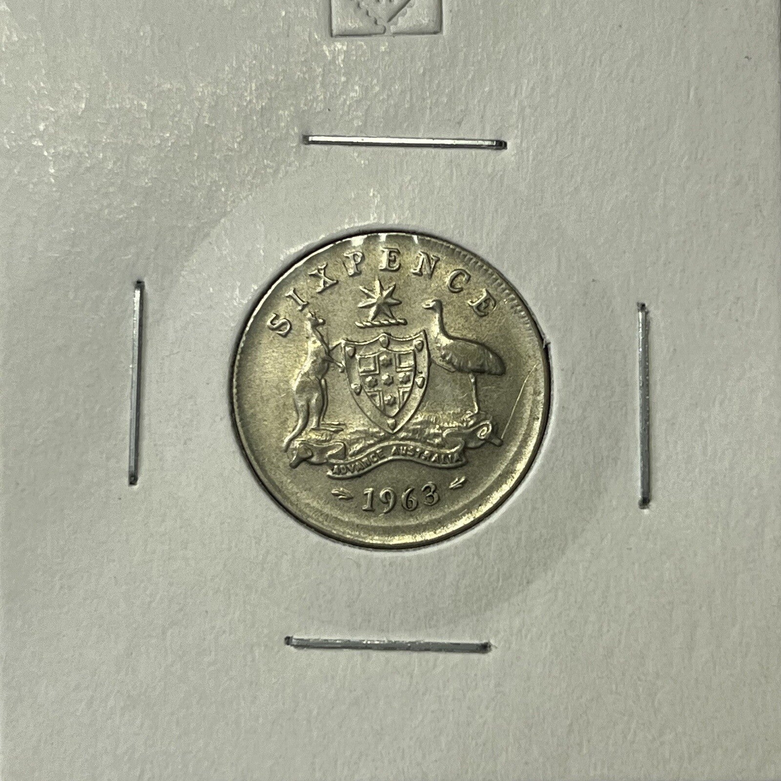 1963 Sixpence Coin - BroadStrike Misstrike Error - Silver Scarce Collar
