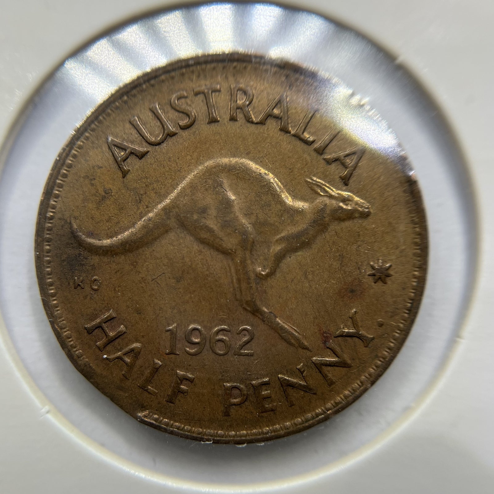 1962 Half Penny Error Coin - Clipped Planchet Rim Bite - Predecimal Elizabeth II