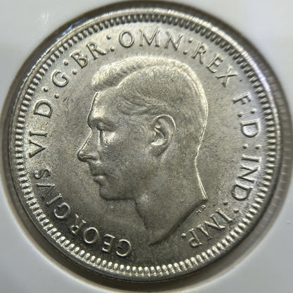 1943 s Shilling Coin - Uncirculated Lustre - George V Silver Predecimal