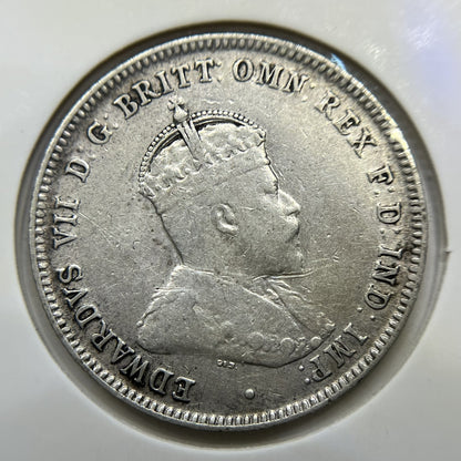 1910 Shilling Coin - good Very Fine - Edward VII Silver First Year