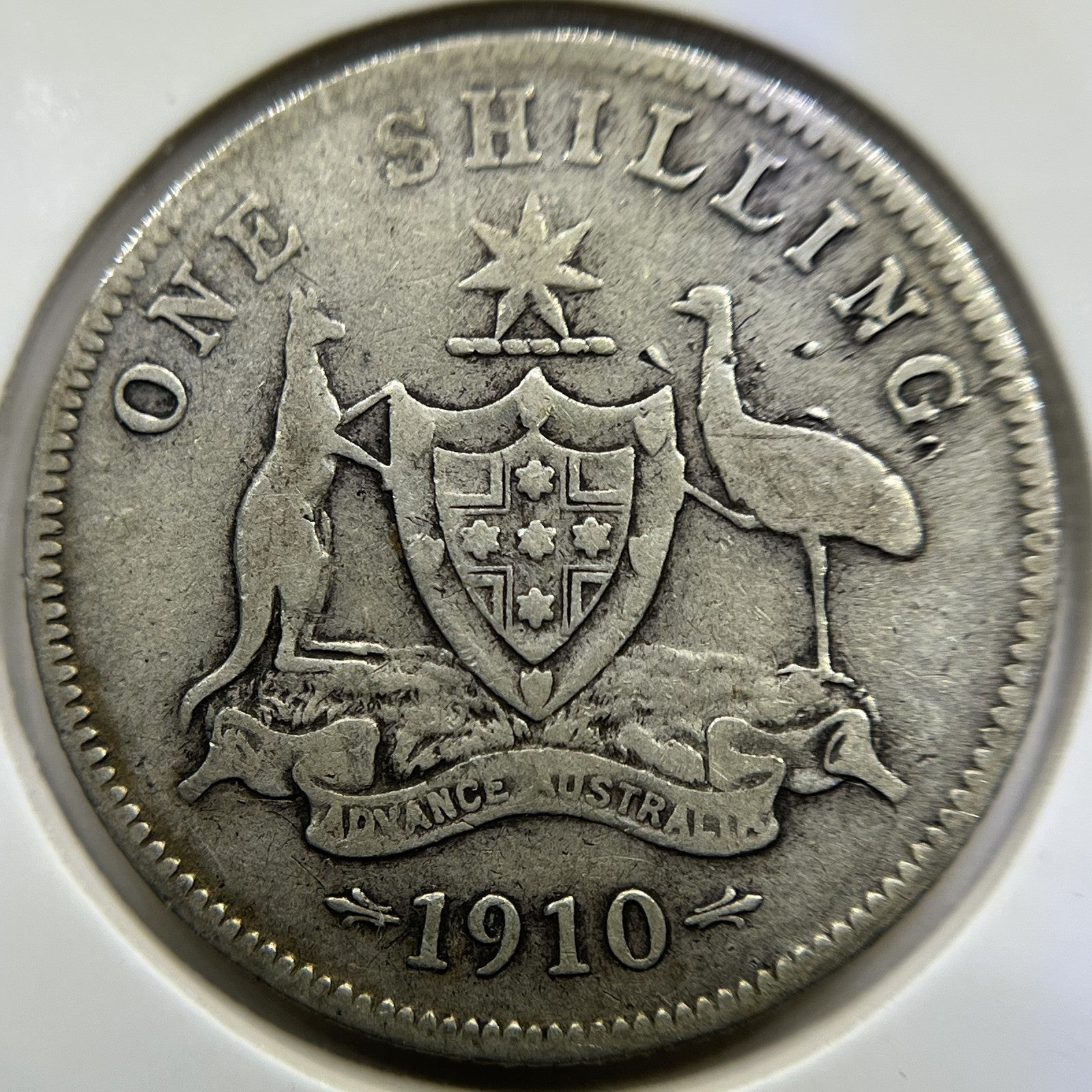 1910 Shilling Coin - Very Good - Edward VII Silver First Year