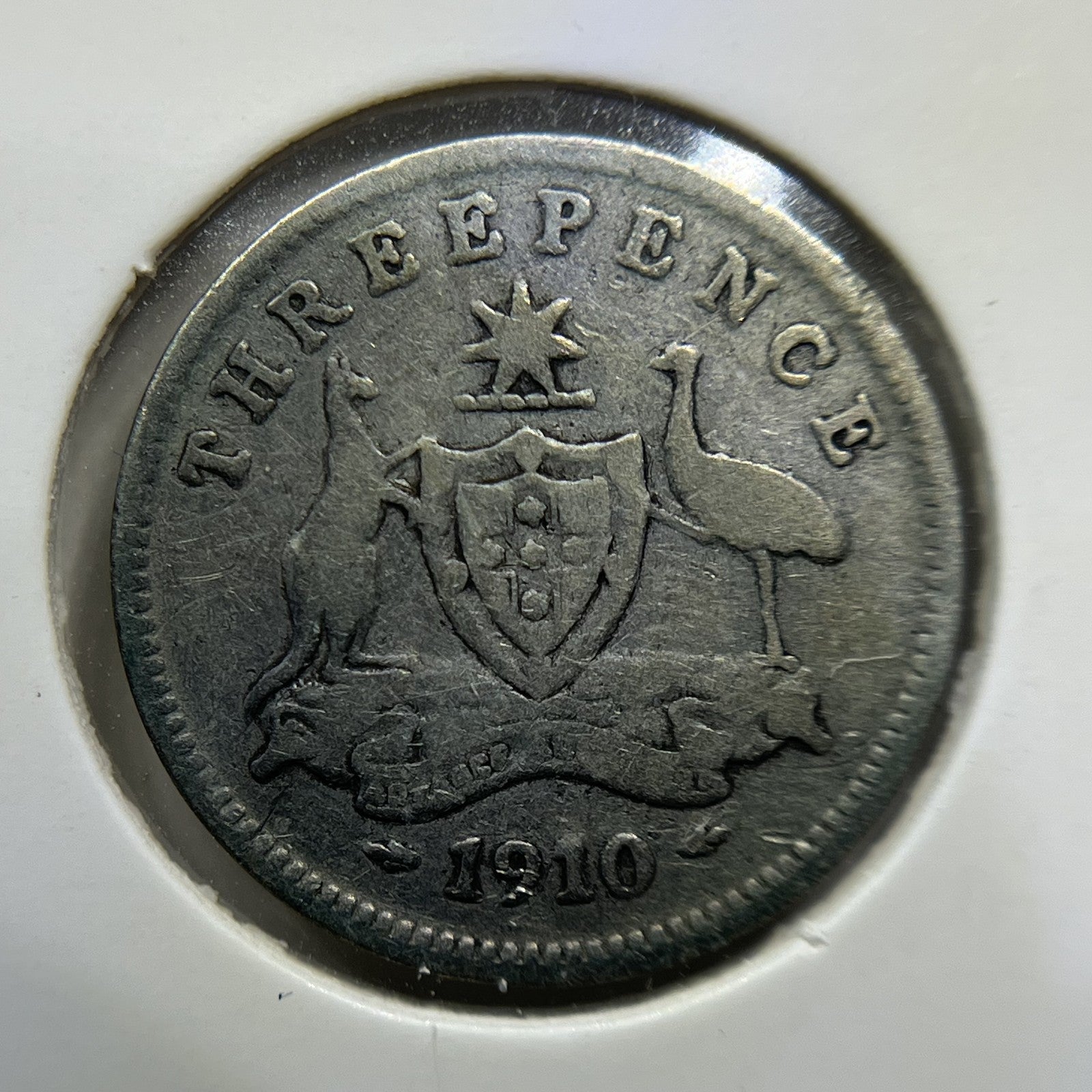 1910 Threepence Coin - Very Good - Edward VII Silver Australia
