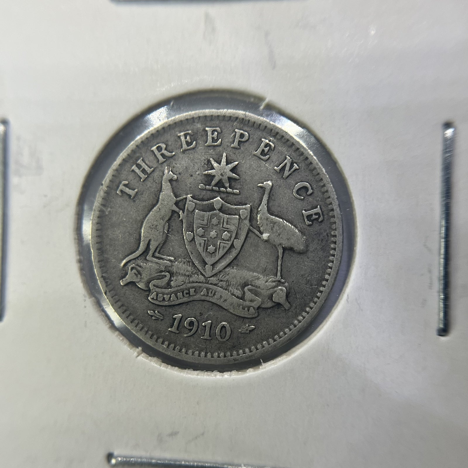 1910 Threepence Coin - Very Fine - Edward VII Silver Predecimal First Year