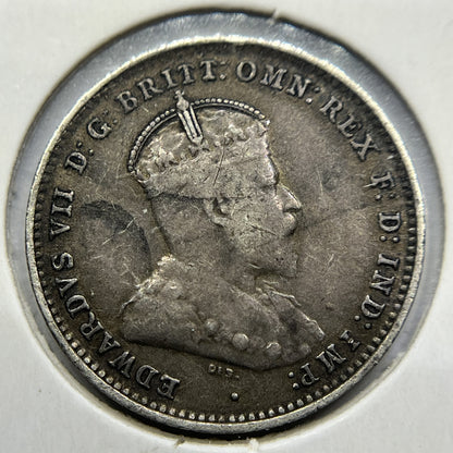 1910 Threepence Coin - Very Fine - Edward VII Silver Predecimal