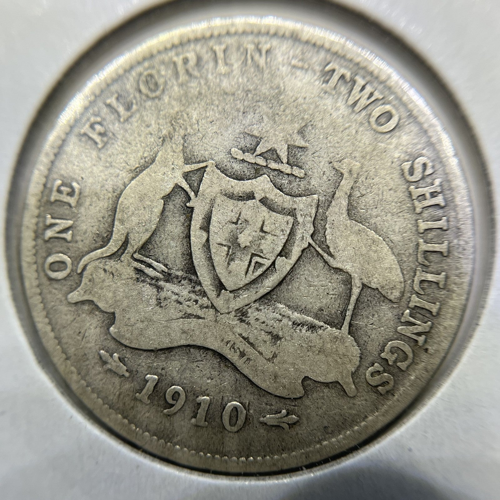 1910 Florin Coin - Very Good - King Edward VII Predecimal Silver