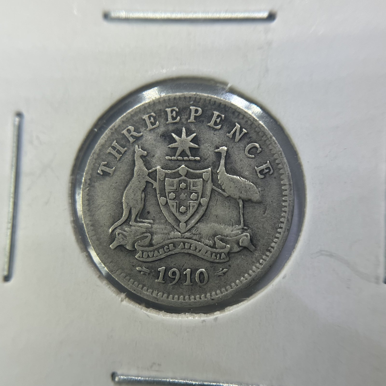 1910 Threepence Coin - Very Fine - Edward VII Silver Predecimal First Year